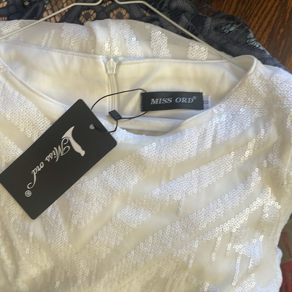 White Sequin Midi Dress - Picture 4 of 4